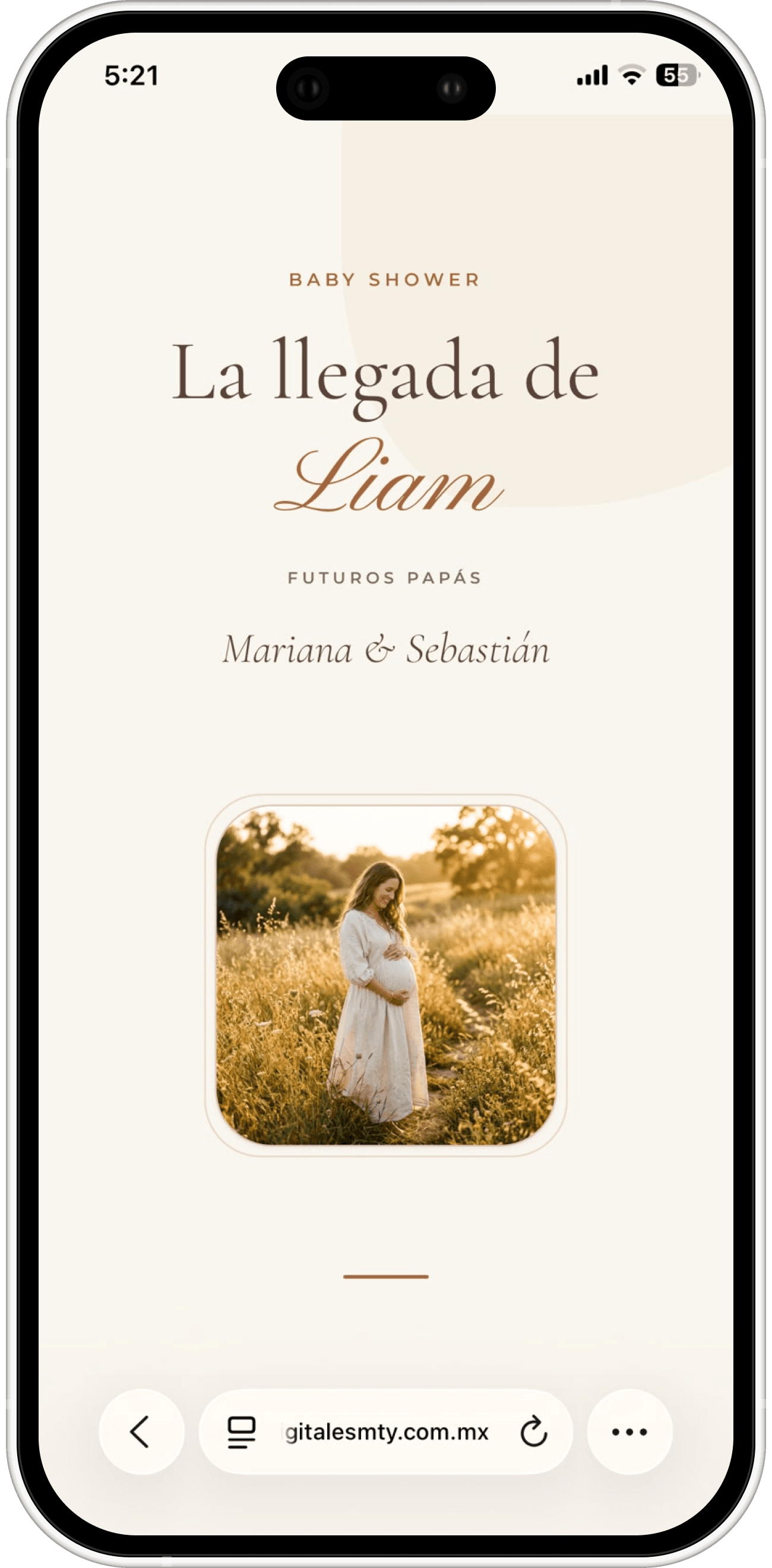 Invitación digital de Baby Shower en Monterrey — Liam