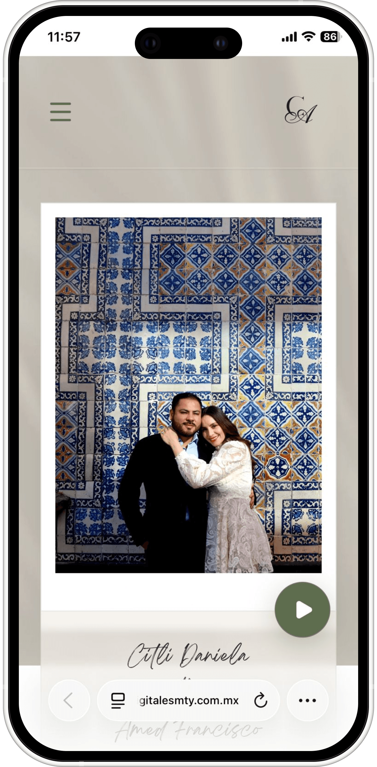 Invitación digital de Boda en Monterrey — Citli & Yamed